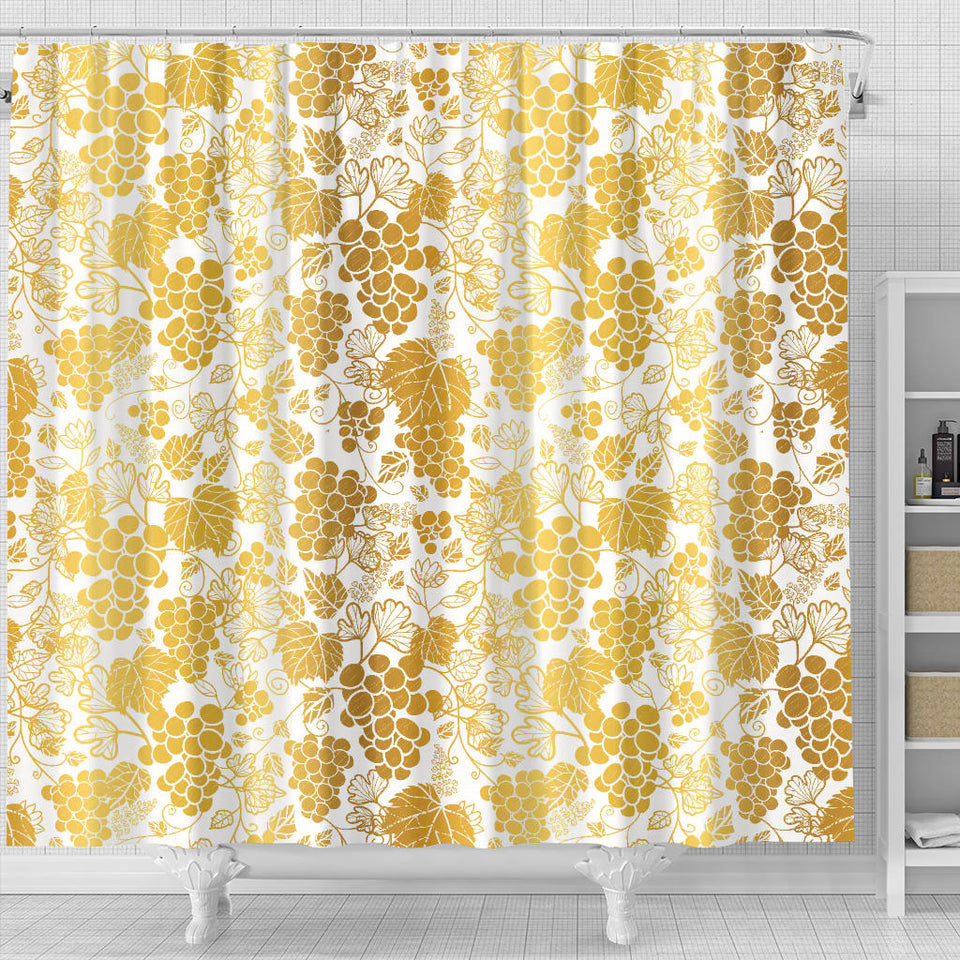 Gold Grape Pattern Shower Curtain Fulfilled In US