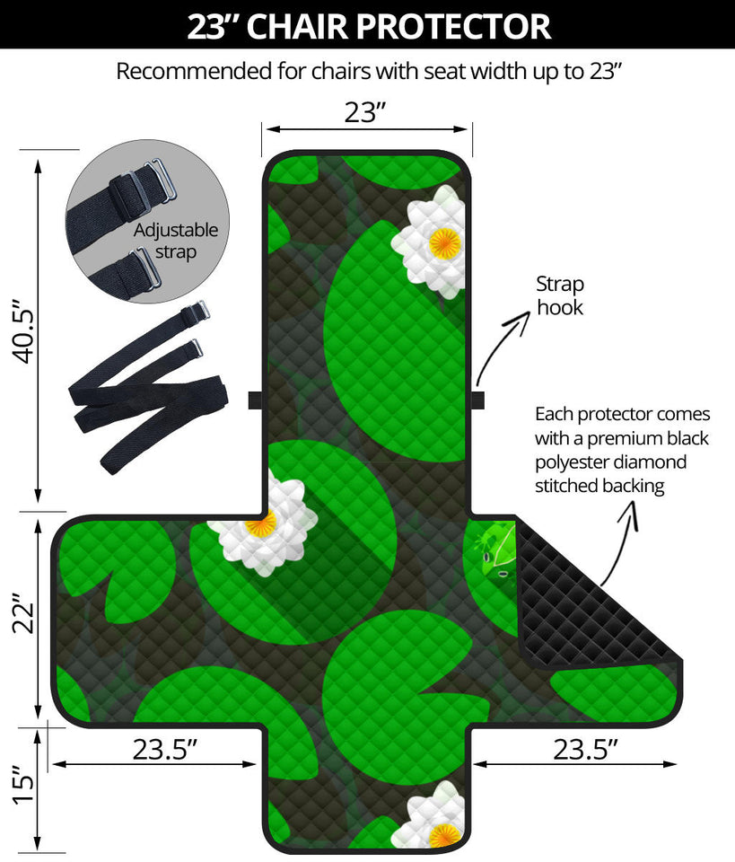 Frog waterlily pattern Chair Cover Protector