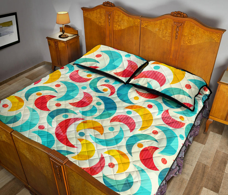 Colorful moon pattern Quilt Bed Set