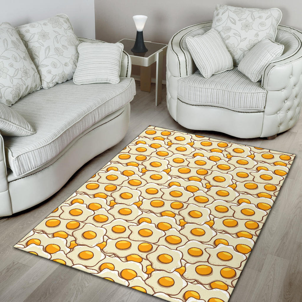 Fried Eggs Pattern Print Design 02 Area Rug