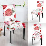 Watercolor Hand Drawn Beautiful Strawberry Pattern Dining Chair Slipcover