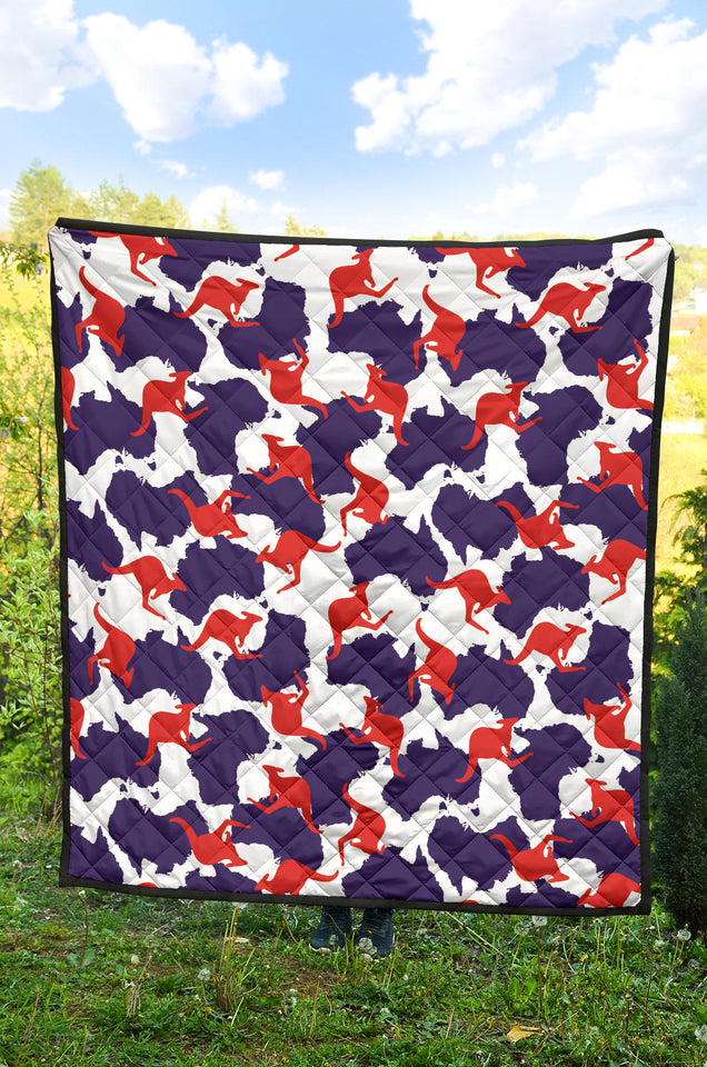 Kangaroo Australian Pattern Premium Quilt