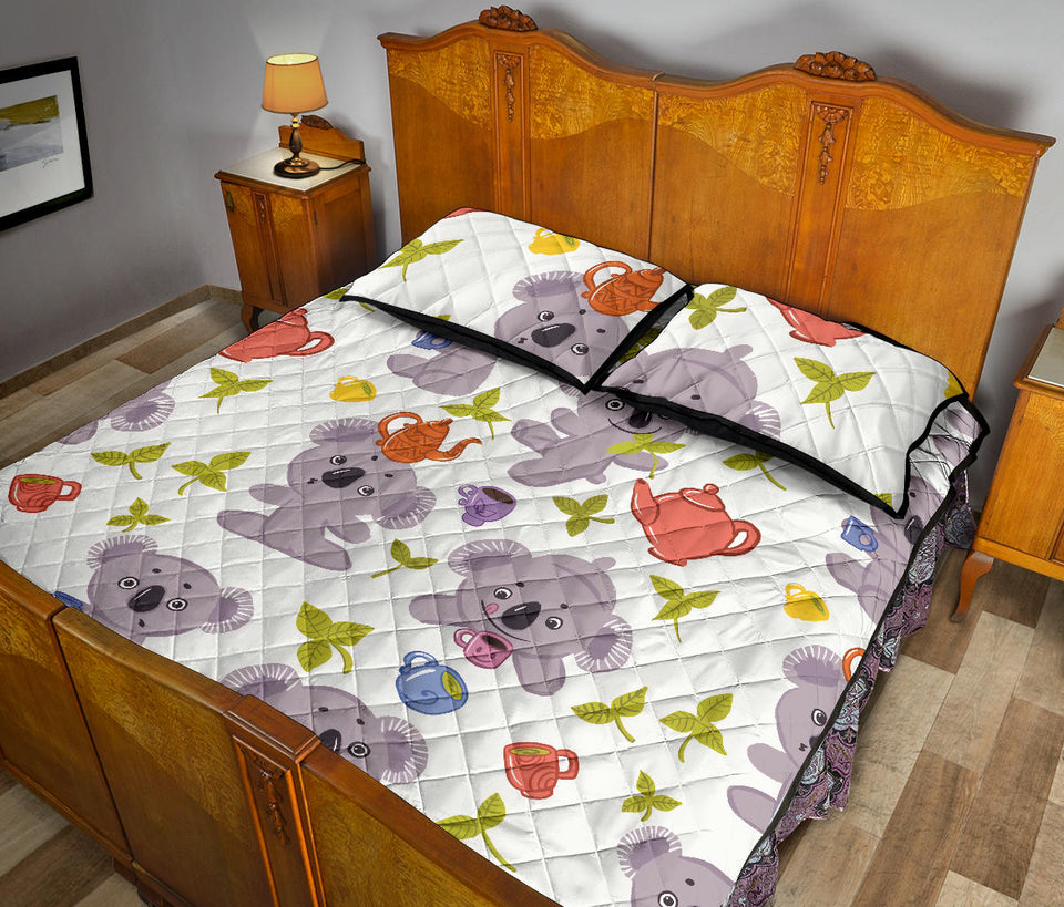 Cute koalas teapots tea Quilt Bed Set