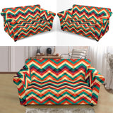 Zigzag  Chevron Colorful Pattern Loveseat Couch Slipcover