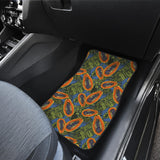 Colorful Papaya Tropical Leaves Front Car Mats