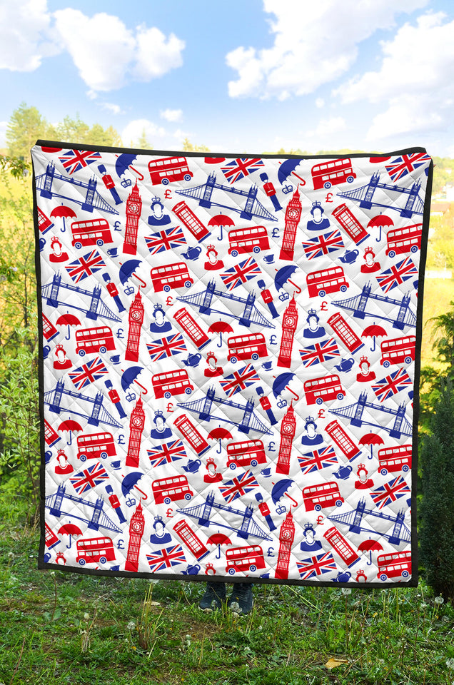 British Pattern Print Design 01 Premium Quilt