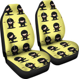 Cute Ninja Yellow Background Universal Fit Car Seat Covers