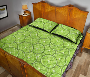 Slices of Lime pattern Quilt Bed Set