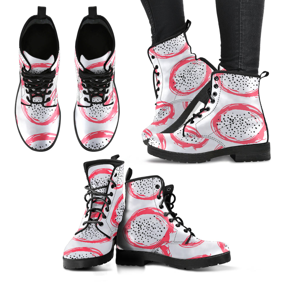 Hand Drawn Dragon Fruit Leather Boots