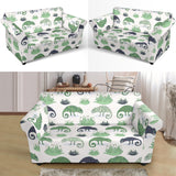 Chameleon Lizard Succulent Plant Pattern Loveseat Couch Slipcover