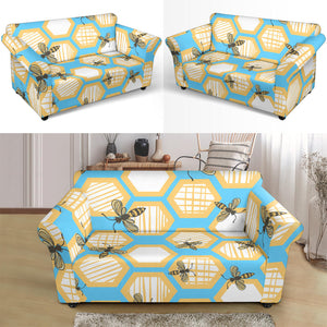 Bee Honeycomb Pattern Loveseat Couch Slipcover