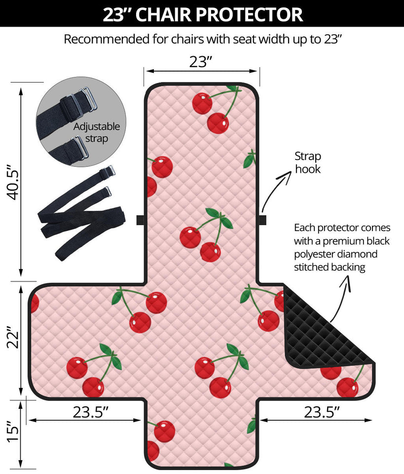 cherry pattern pink background Chair Cover Protector