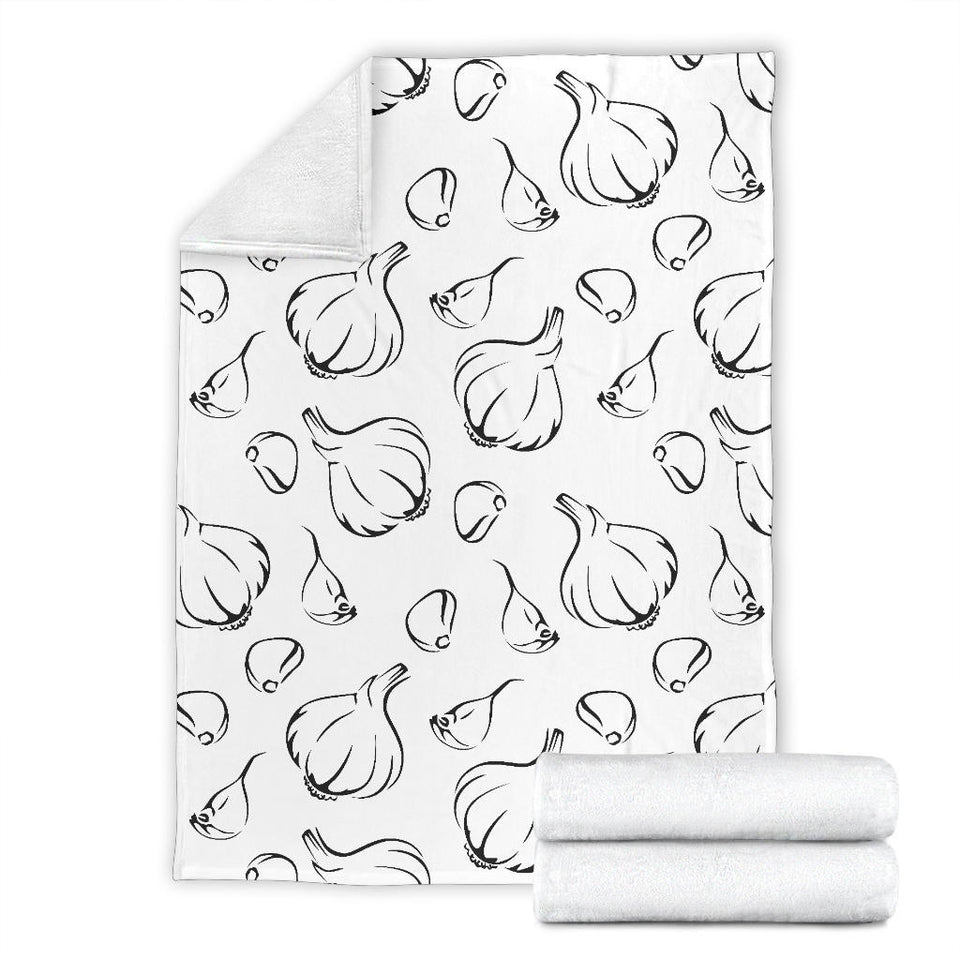 Garlic Pattern Black White Premium Blanket