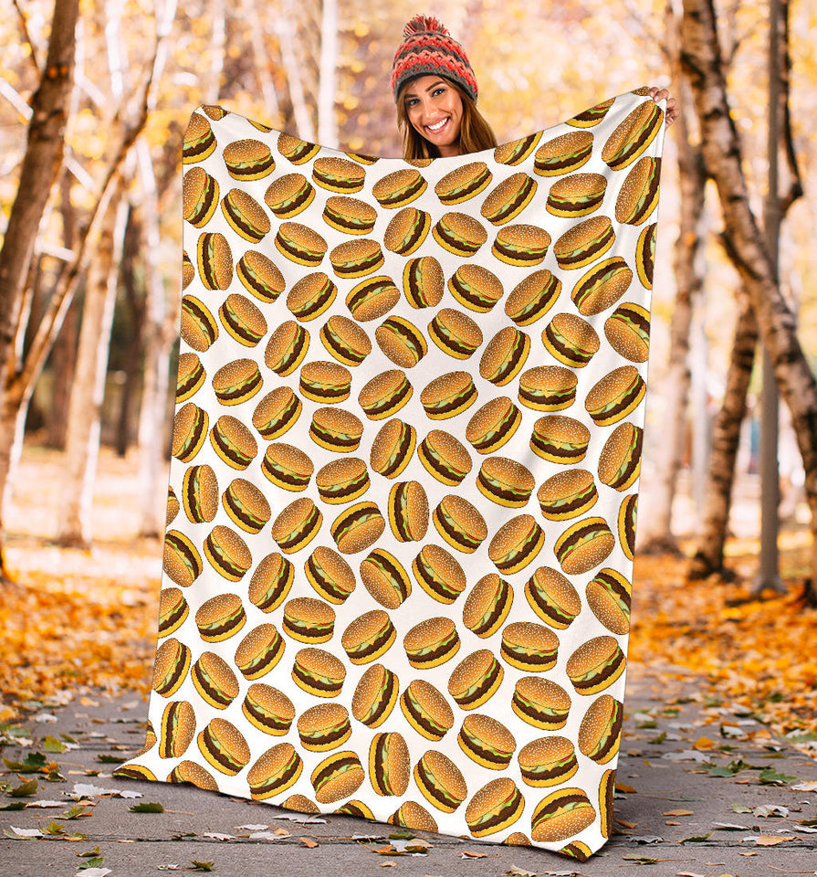 Hamburger Pattern Print Design 03 Premium Blanket