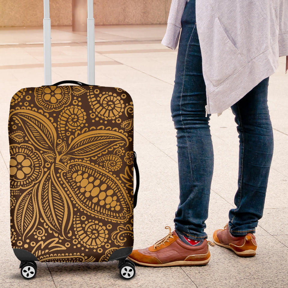 Cocoa Beans Tribal Polynesian Pattern Background Luggage Covers