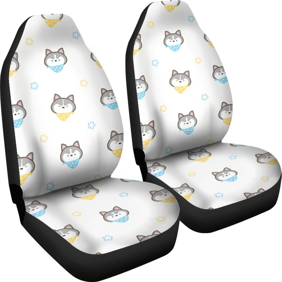 Cute Siberian Husky Pattern  Universal Fit Car Seat Covers