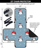 Cute penguin christmas snow pattern Chair Cover Protector