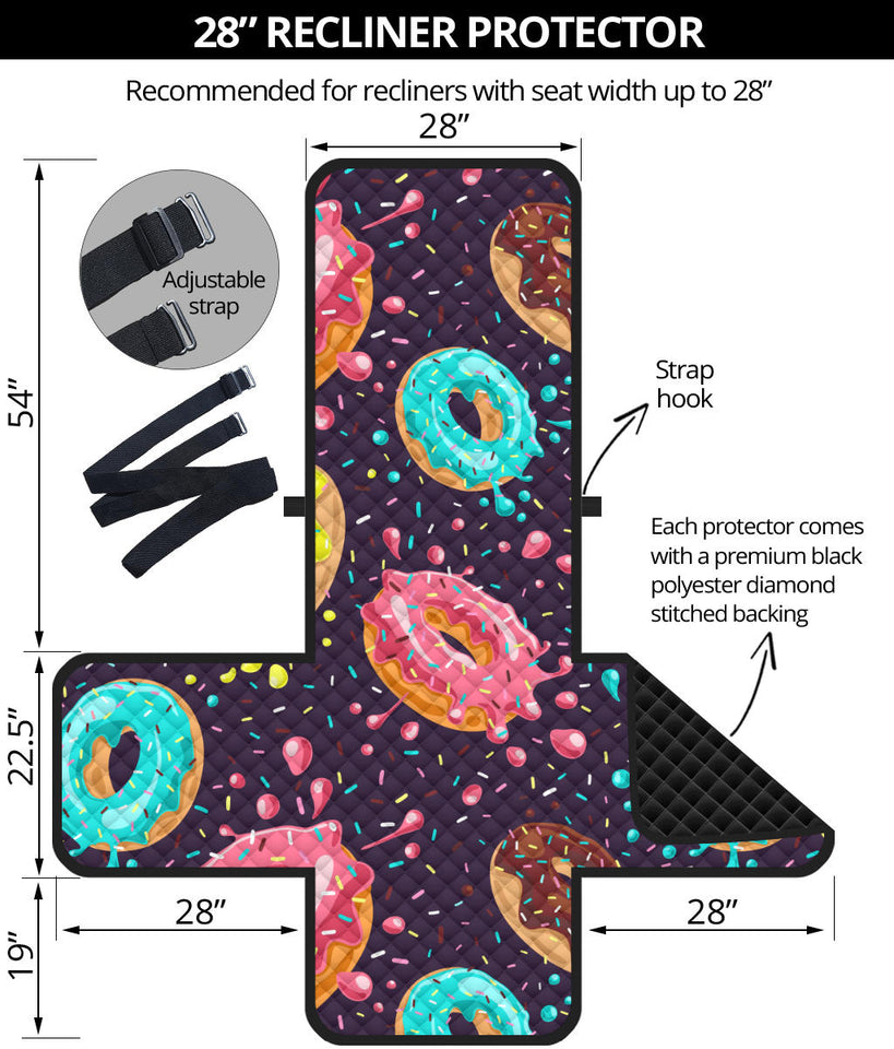Colorful donut glaze pattern Recliner Cover Protector