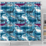 Whale Design Pattern Shower Curtain Fulfilled In US