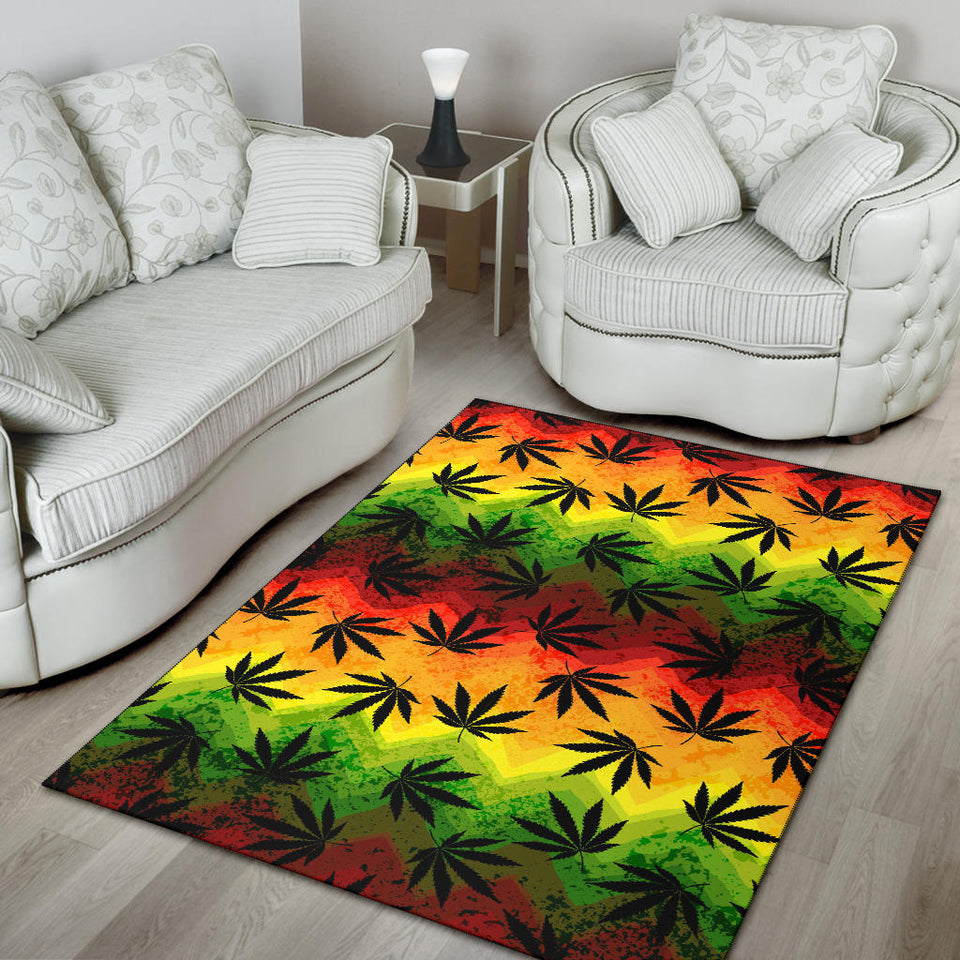 Canabis Marijuana Weed Pattern Print Design 03 Area Rug