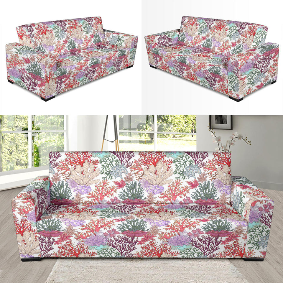 Coral Reef Pattern Print Design 03 Sofa Slipcover