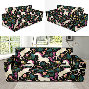 Unicorns Forest Background Sofa Slipcover