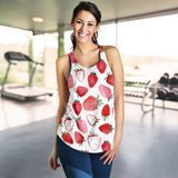 watercolor hand drawn beautiful strawberry pattern Women Racerback Tank Top