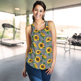 sunflowers ribbon background Women Racerback Tank Top