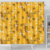 Bee Flower Pattern Shower Curtain Fulfilled In US