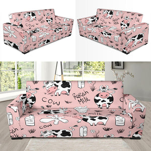 Cows Milk Product Pink Background Sofa Slipcover