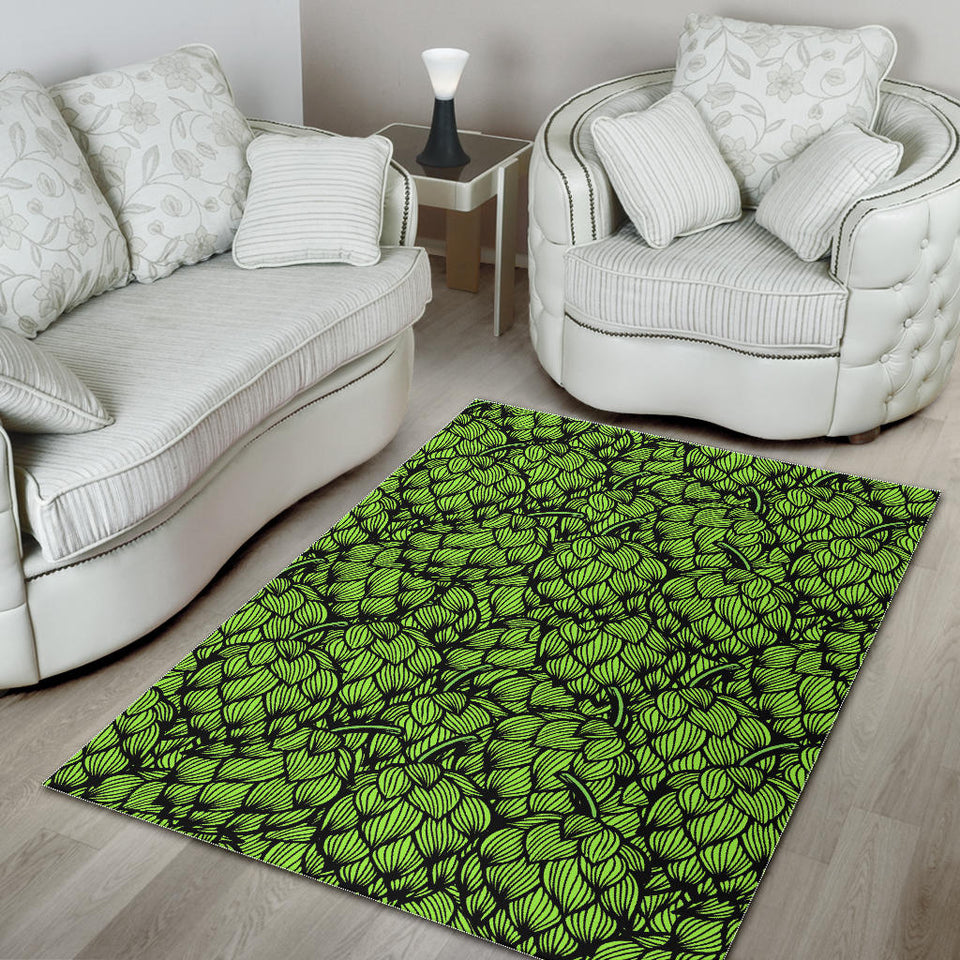Green Hop Patternn Area Rug