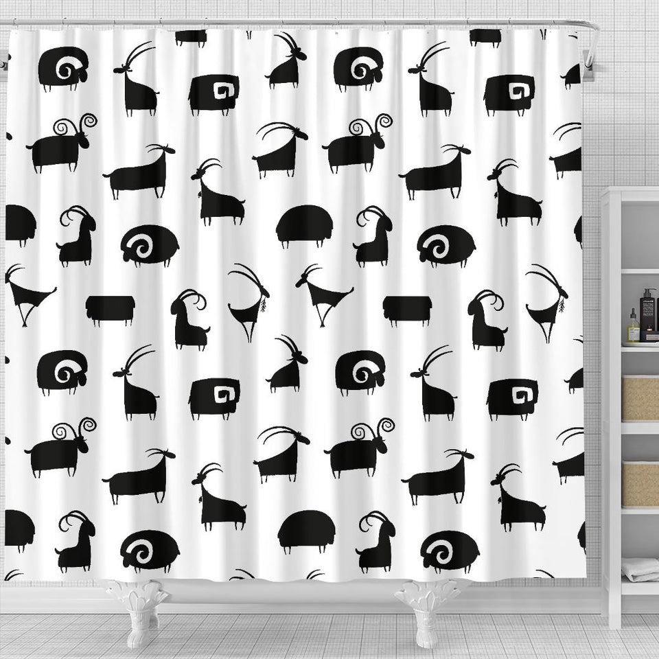 Goat Ram Pattern Shower Curtain Fulfilled In US