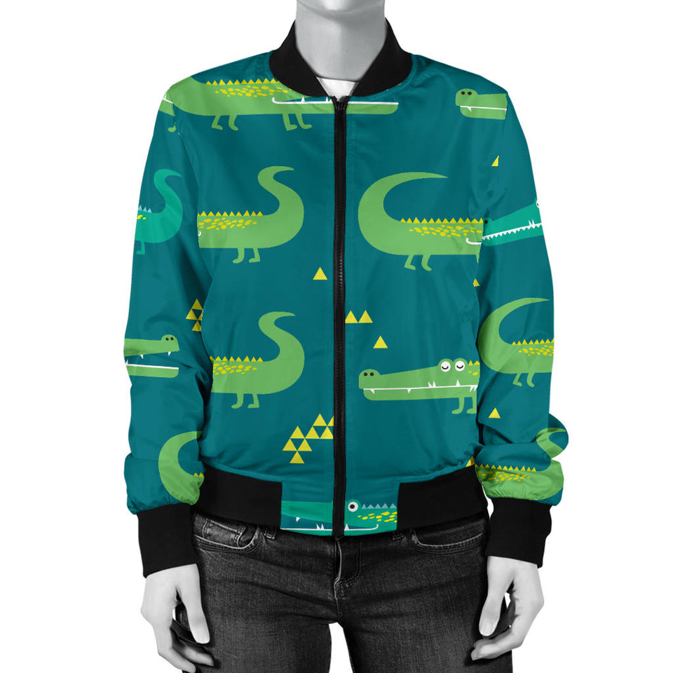 Crocodile Pattern Women'S Bomber Jacket