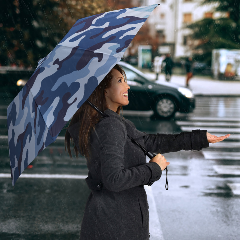 Blue Camo Camouflage Pattern Umbrella