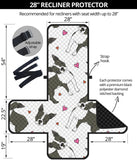 Boston terrier dog hearts vector pattern Recliner Cover Protector
