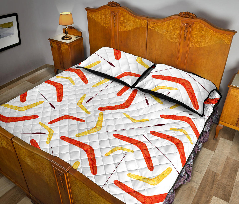 Waterclor boomerang Australian aboriginal ornament Quilt Bed Set
