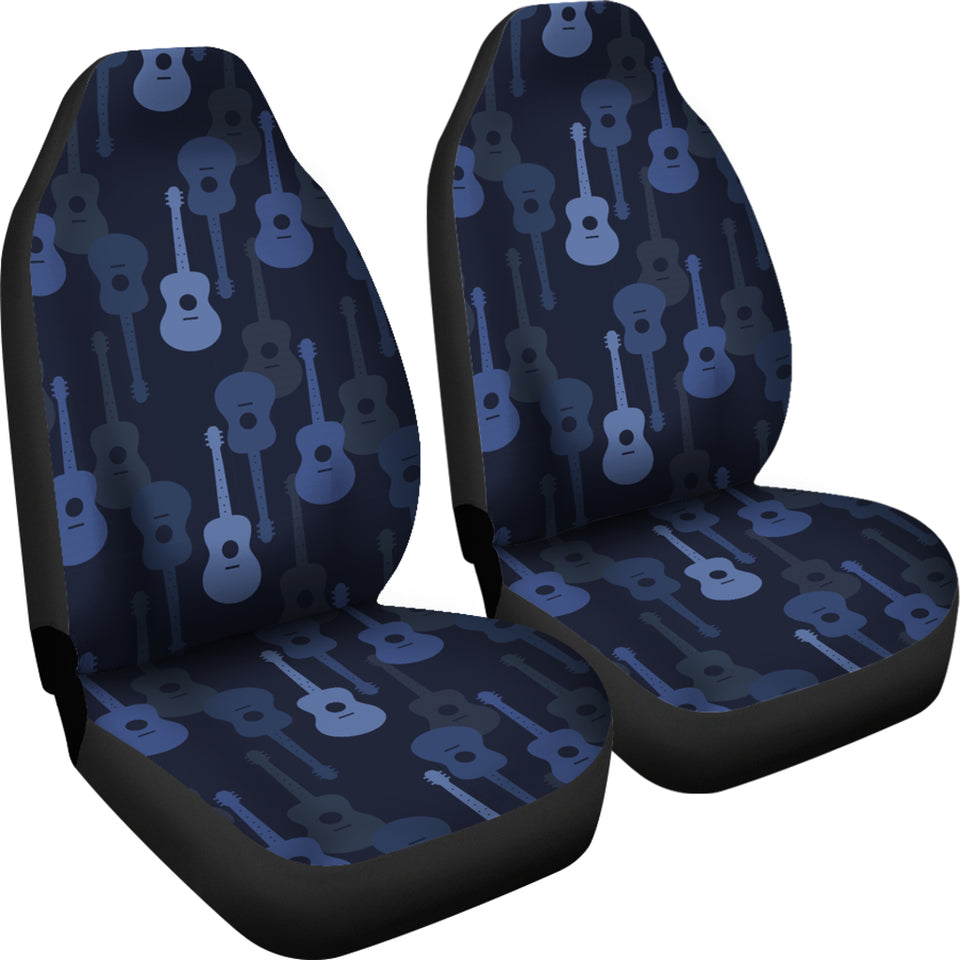 Blue Theme Guitar Pattern Universal Fit Car Seat Covers