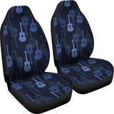 Blue Theme Guitar Pattern Universal Fit Car Seat Covers