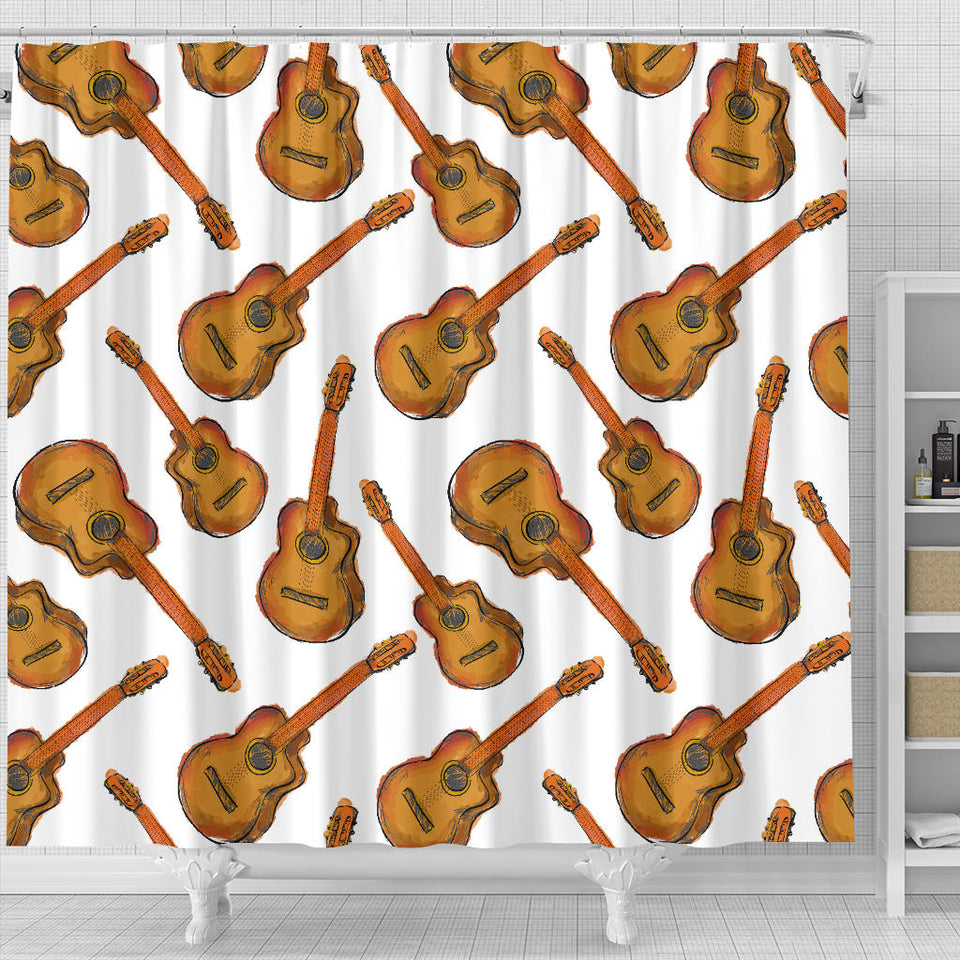 Paint Guitar Pattern Shower Curtain Fulfilled In US