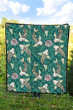 Koi Fish Carp Fish Lotus Pattern Premium Quilt