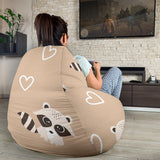 Cute Raccoon Heart Pattern Bean Bag Cover