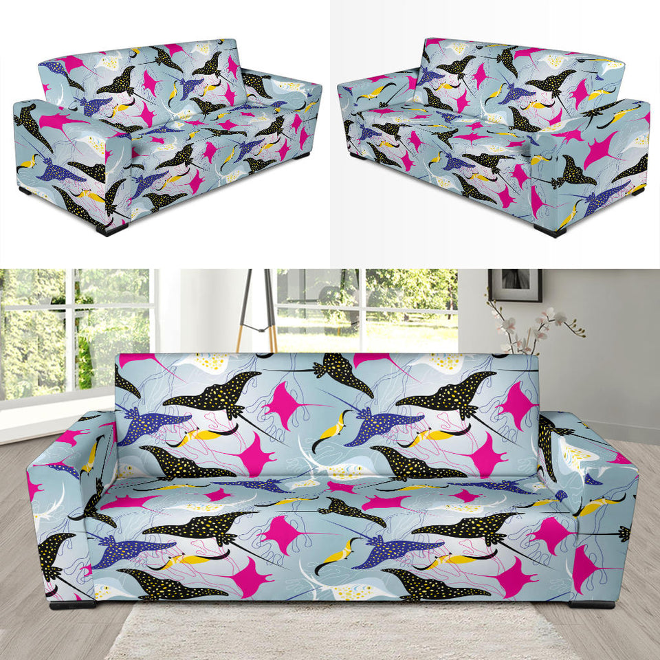 Stingray Pattern Print Design 01  Sofa Slipcover