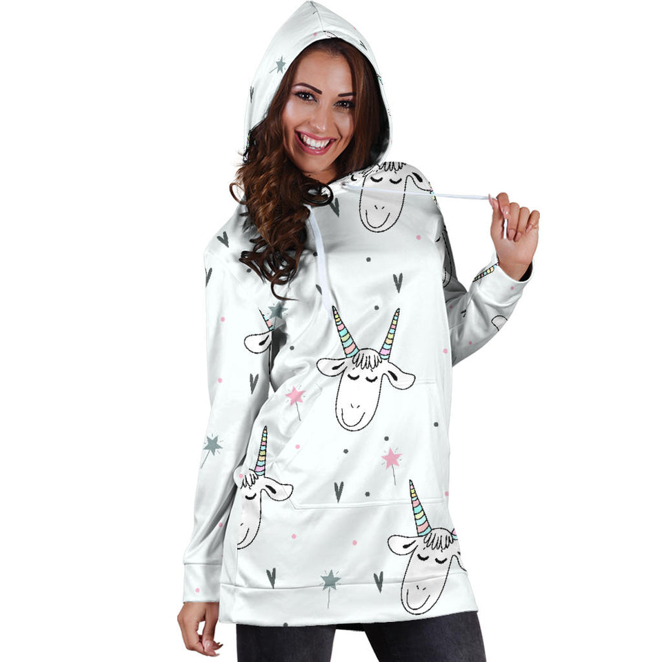 Cute Goat Design Pattern Women'S Hoodie Dress