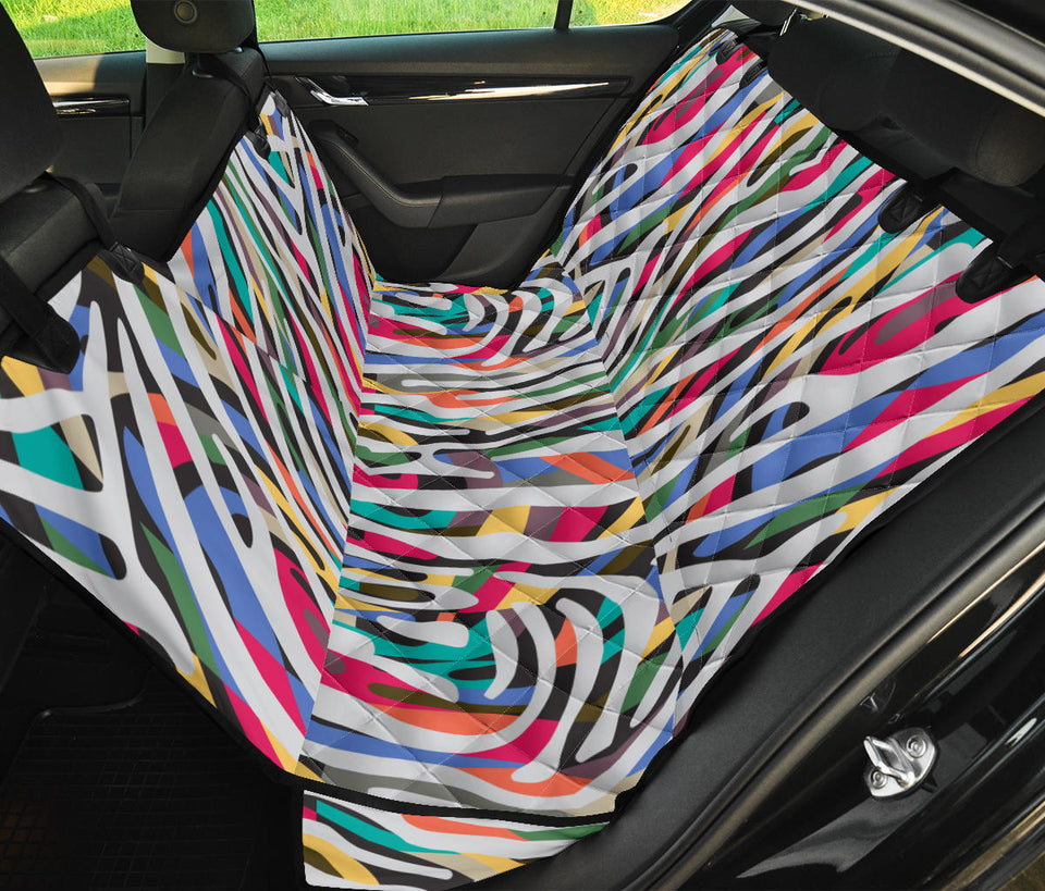 Colorful Zebra Skin Pattern Dog Car Seat Covers