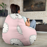 Clock Pattern Pink Blackground Bean Bag Cover