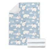 Cute Polar Bears Christmas Decoration Pattern Premium Blanket