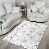 Spider Web Cobweb Pattern White Background Area Rug