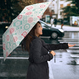 Clock Time Pattern Blackground Umbrella