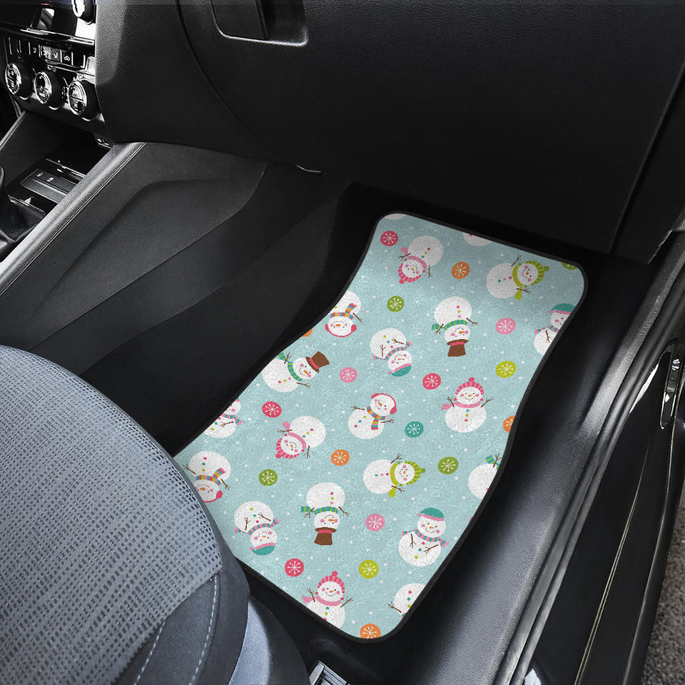 Cute Snowman Snowflake Pattern Front Car Mats