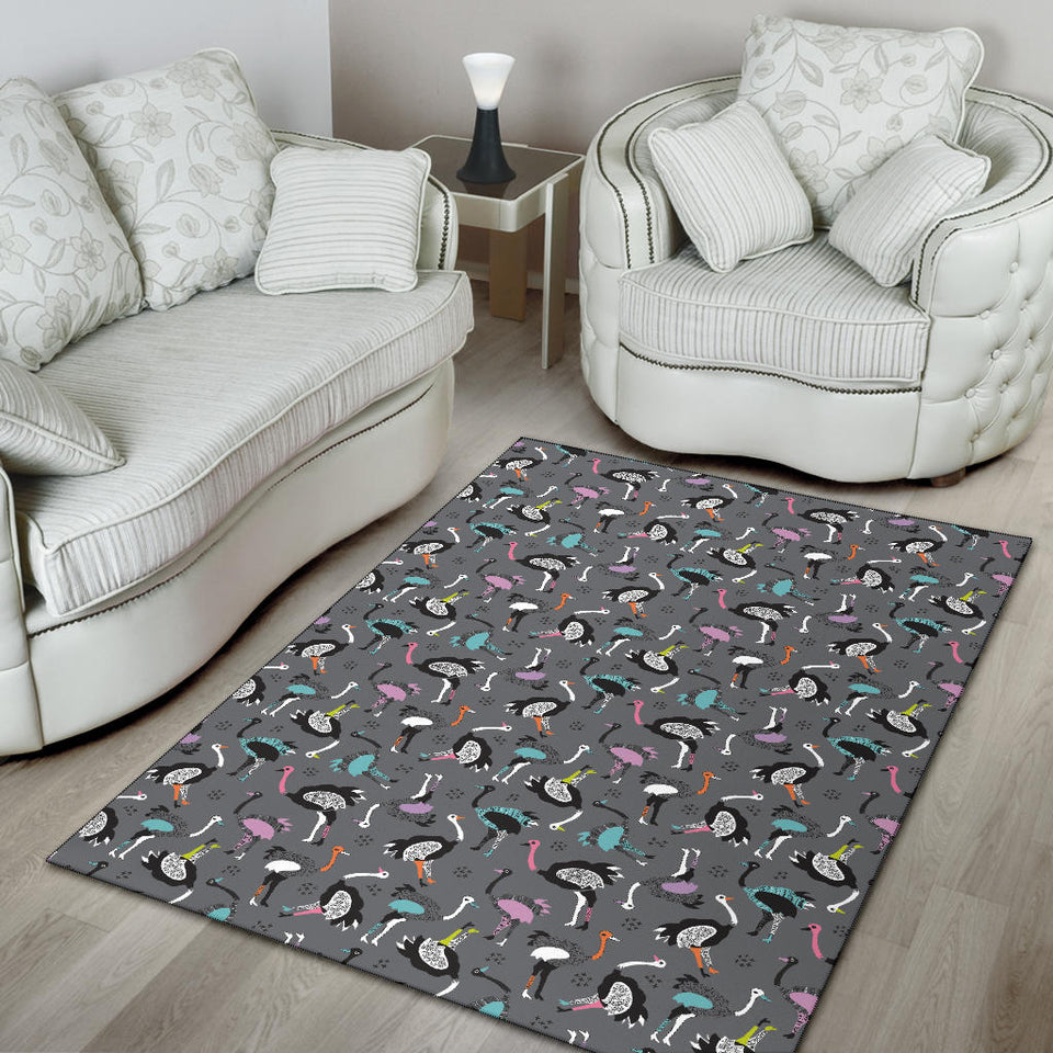 Ostrich Pattern Print Design 01 Area Rug